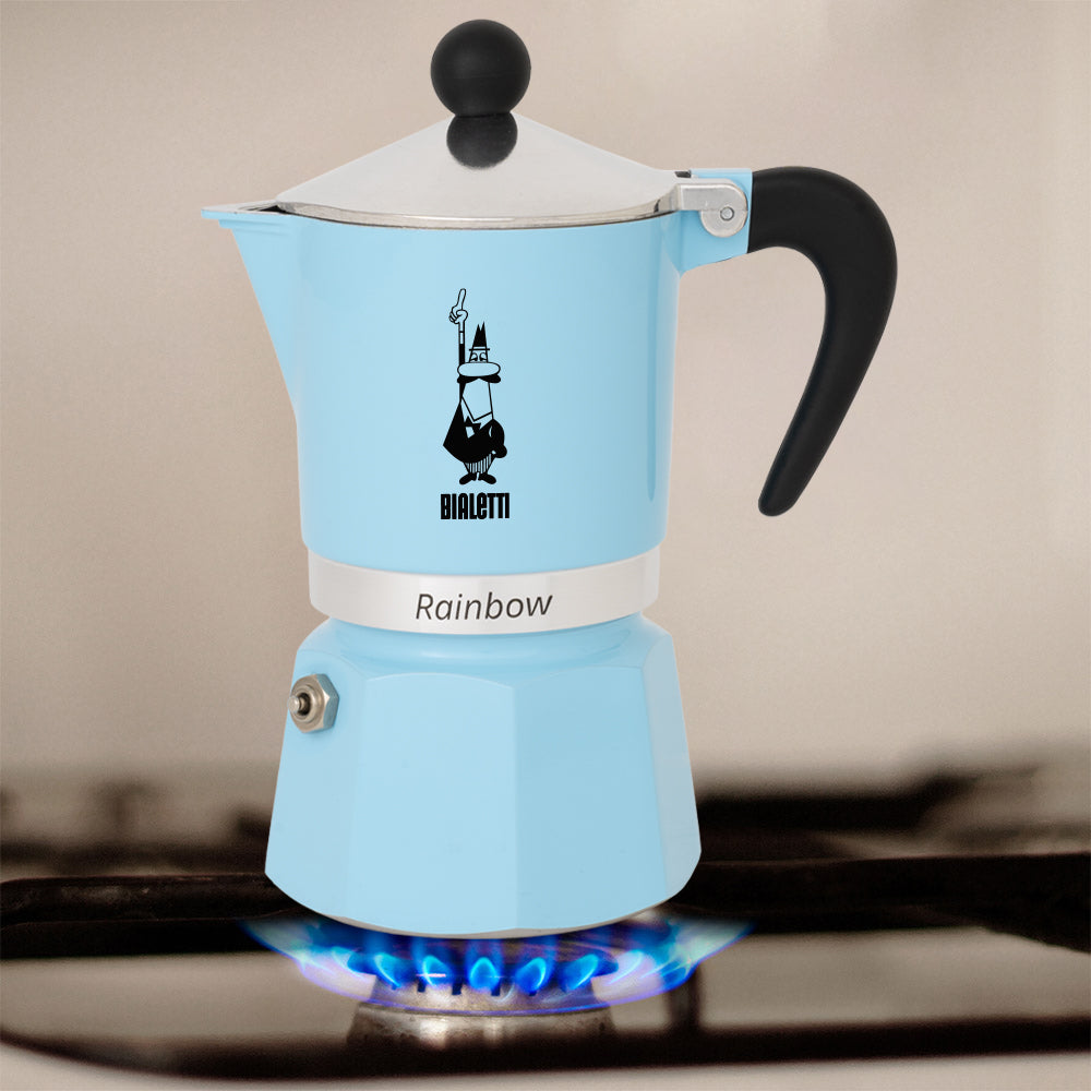 Rainbow Coffee Maker, 3 Cup – Light Blue (Azzurra)
