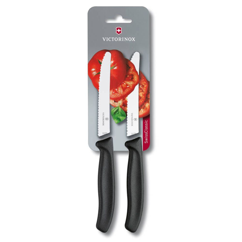 Swiss Classic Breakfast Knife Serrated Black 2 pcs
