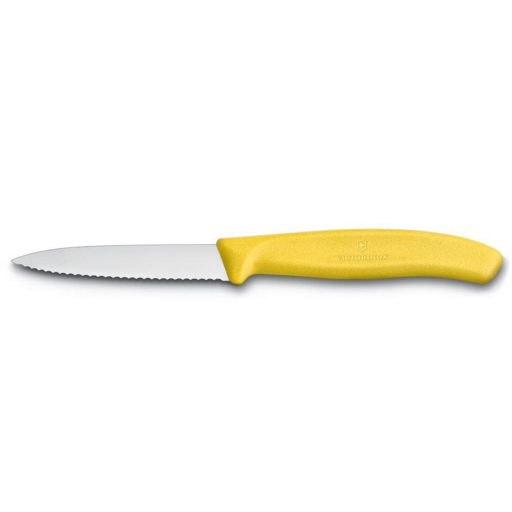 Swiss Classic Vegetable Knife Serrated Pointed Yellow 8 cm