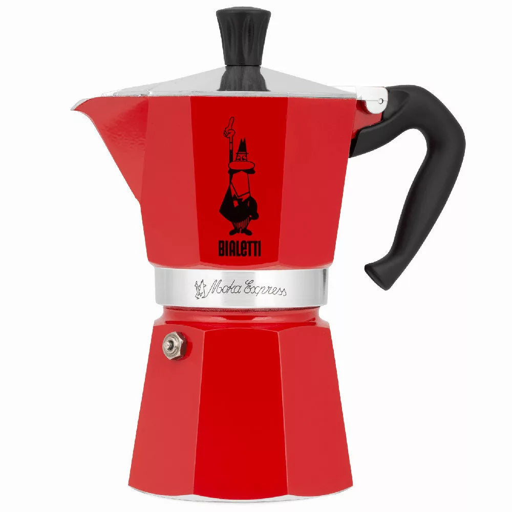 Moka Express Coffee Maker, 6 Cup – Red