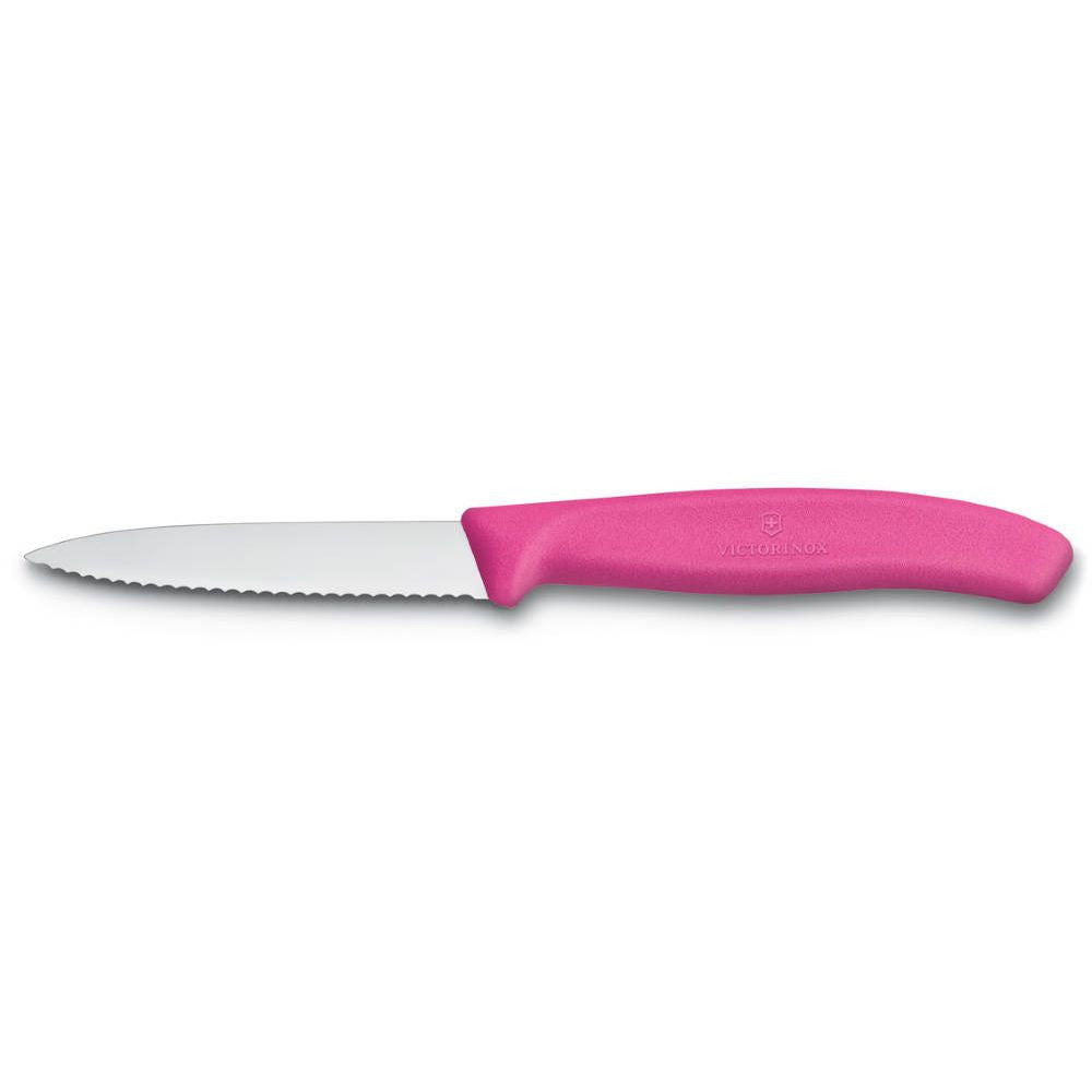 Swiss Classic Vegetable Knife Serrated Pointed Pink 8 cm