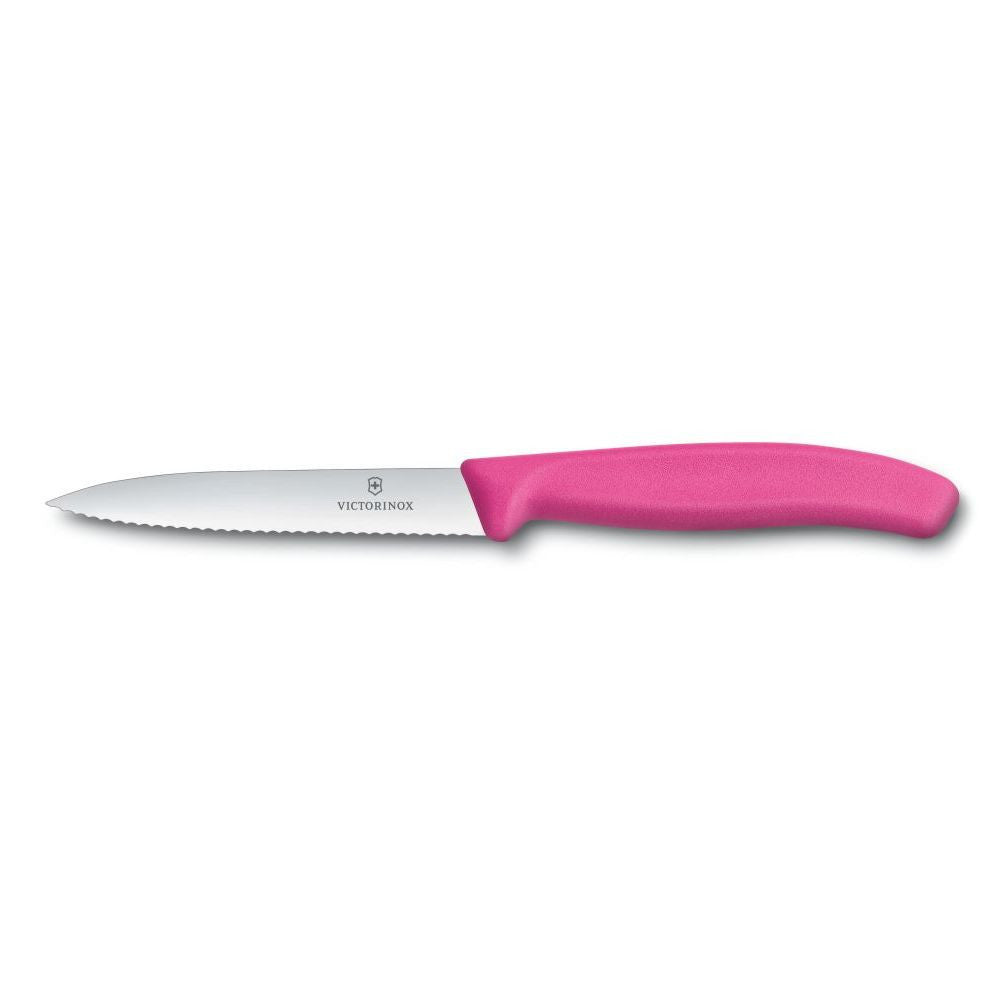 Swiss Classic Serrated Paring Knife, 10 cm – Pink