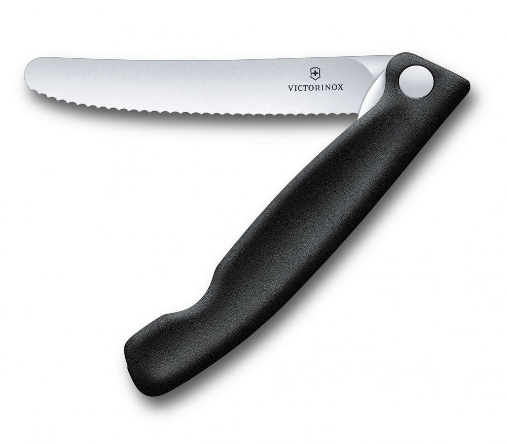 Swiss Classic Serrated Foldable Knife – Black
