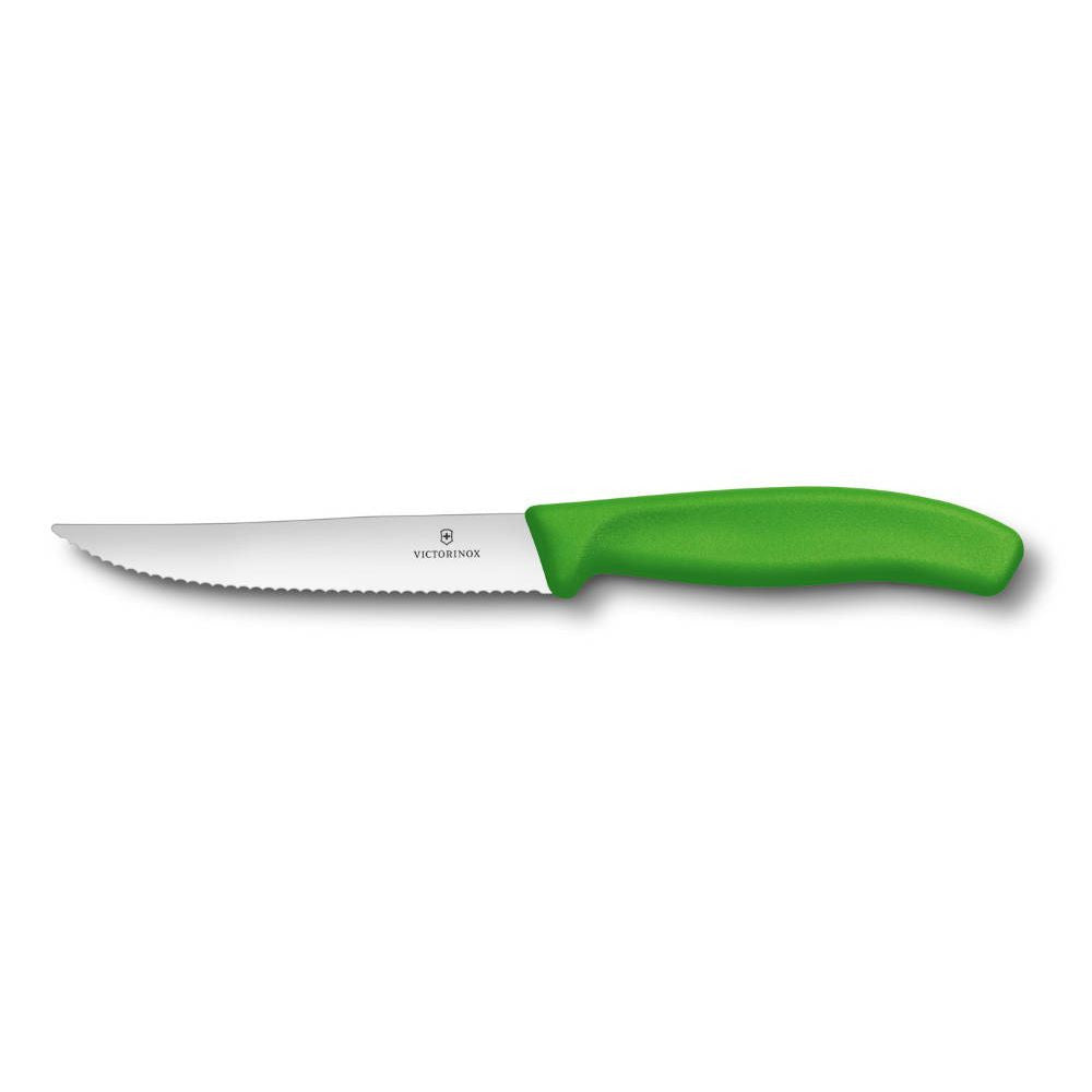 Swiss Classic Gourmet Steak and Pizza Knife Serrated 12 cm Green