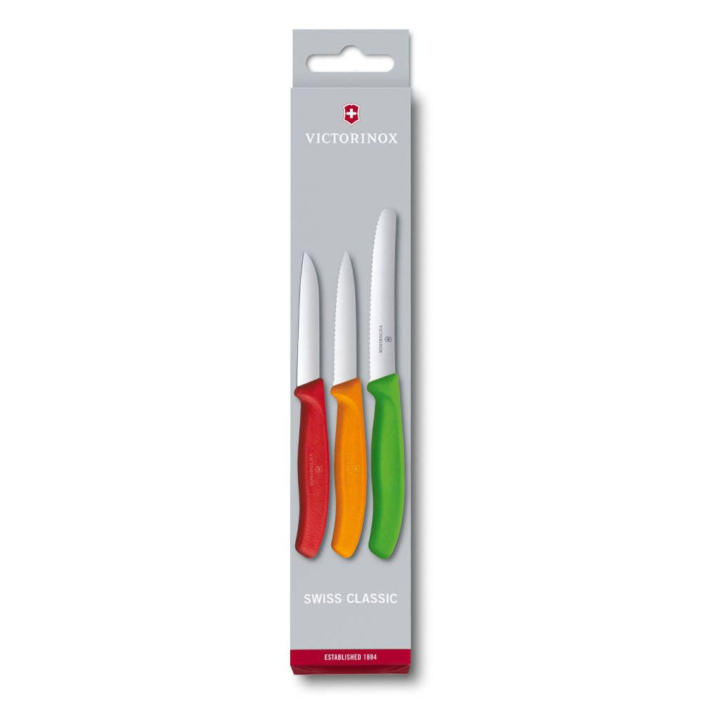 Swiss Classic Paring & Tomato Knife Set, 3 Pieces – Mixed Colors