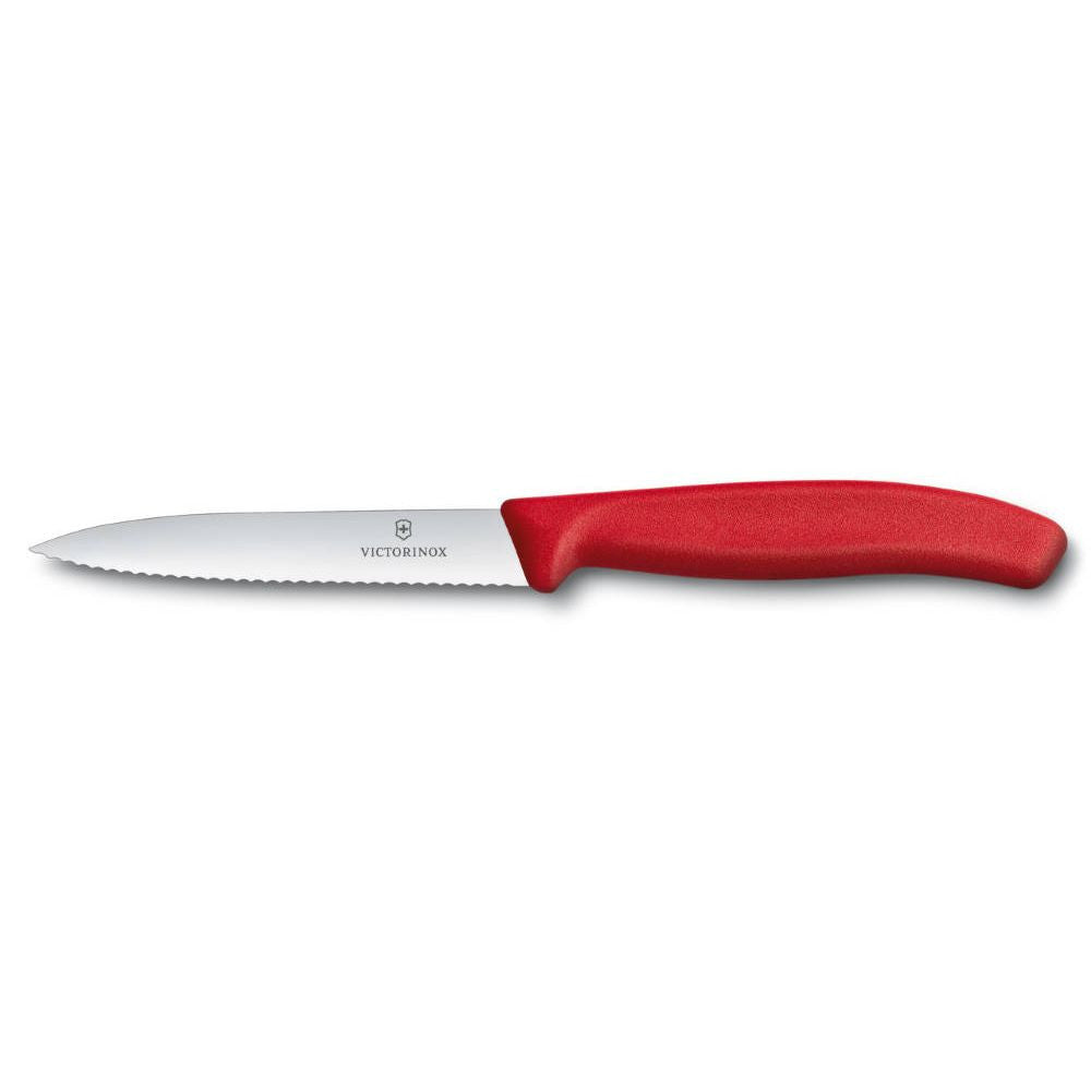 Swiss Classic Serrated Paring Knife 10 cm – Red